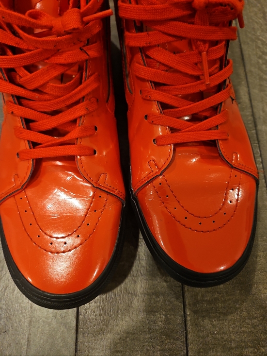 Vans x David Bowie Sk8-Hi Aladdin Sane Red Patent Sneakers 11.5 Rare - Picture 5 of 10